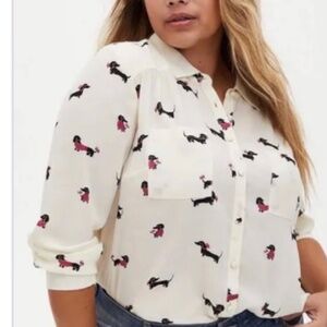 Torrid  dachshund print blouse